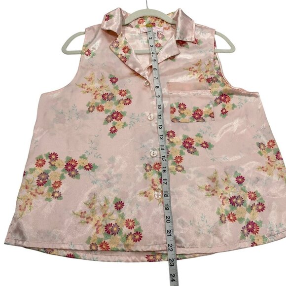 Oscar De La Renta baby Pink Label Floral Satin Pajama Set Size M feminine - Picture 5 of 8